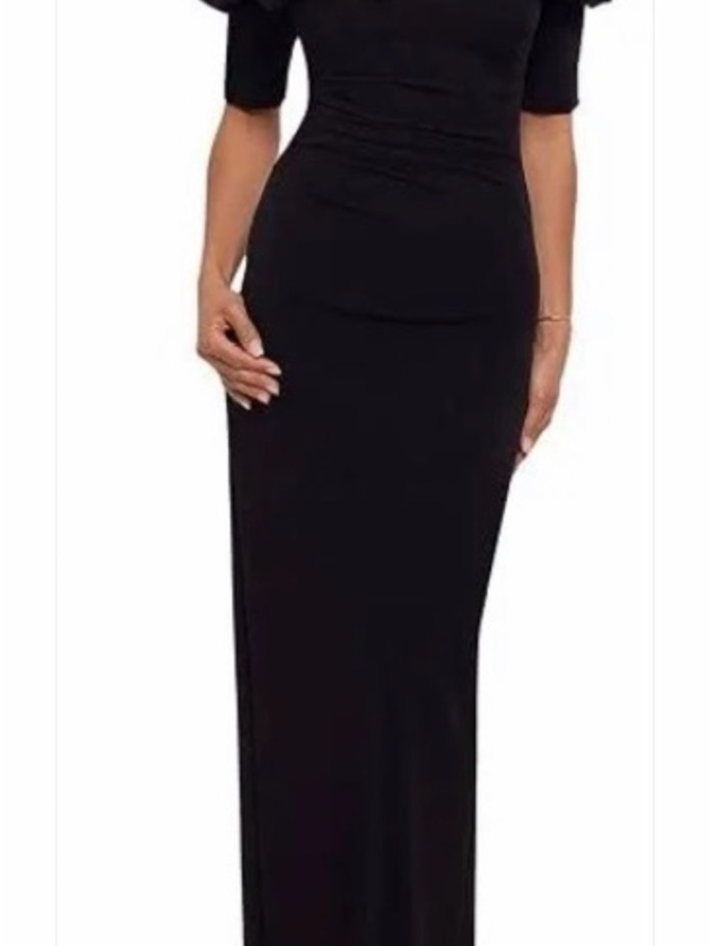 Xscape Black Off-Shoulder Maxi Dress
